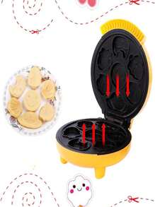 Máquina para hacer Waffles eléctrica, con patrón de dibujos animados - Amarillo - Ver 7