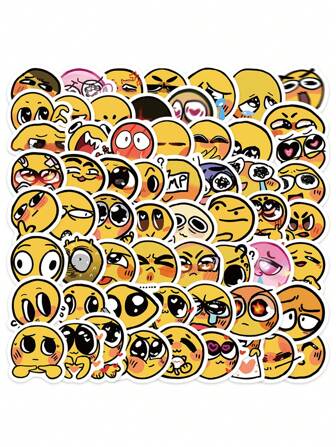 60 söta klistermärken med emotikoner, skolmaterial, tillbaka till skolan