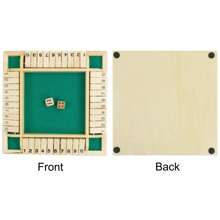 Shut The Box Game, Classic 4-Sided Wooden Board Game Flips 12 Numbers, Classic Tabletop Game For 2-4 Players - Red - View 5