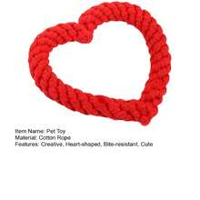 1 件寵物心形繩結玩具,非常適合貓咪狗狗,聖誕節/情人節禮物