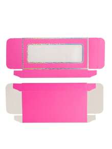 20 Pcs empty eyelash packaging boxes, pink rectangular eyelash packaging boxes - Pink - View 5
