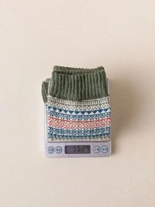 5對/組女性中筒襪,時尚波西米亞風格羊毛襪,適用於各季節和日常使用 - 彩色 - 查看 10