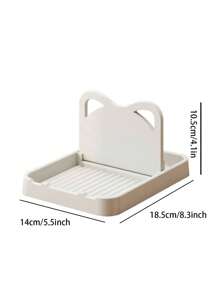 1pc Kitchen Lid Rack, Multi-functional Spoon Spatula Holder, High-temperature Resistant Organizer For Household Items - Beige - View 5