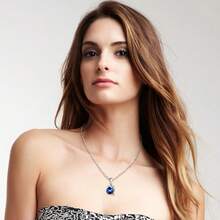 feilok 1條時尚可愛的925純銀水晶海豚珠墜項鍊,適合女士和女孩日常佩戴,或作為生日、婚禮、聖誕節、情人節禮物