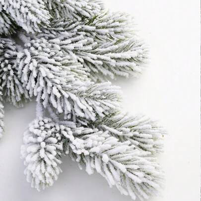 20 pezzi Rami artificiali di pino con ago di pino floccato da 8 cm Rami finti per alberi Foglie FAI DA TE per corone di Natale, accessori, decorazioni per feste e vacanze, Natale