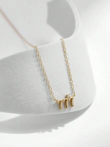 MODIAN 925 Sterling Silver Simple Digit Stackable Fashion Necklaces Gold Color Adjustable Exquisite Pendant For Women Jewelry - Gold - View 9