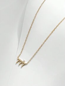 MODIAN 925 Sterling Silver Simple Digit Stackable Fashion Necklaces Gold Color Adjustable Exquisite Pendant For Women Jewelry - Gold - View 10