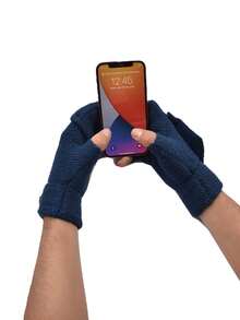 Guantes mitones con  detalle en capucha - Azul Marino - Ver 2