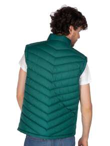Chaleco para Hombre Capitonado Ligero Diferentes colores Chaleco Liso Estilo Casual Básico Con Cierre - Verde - Ver 2