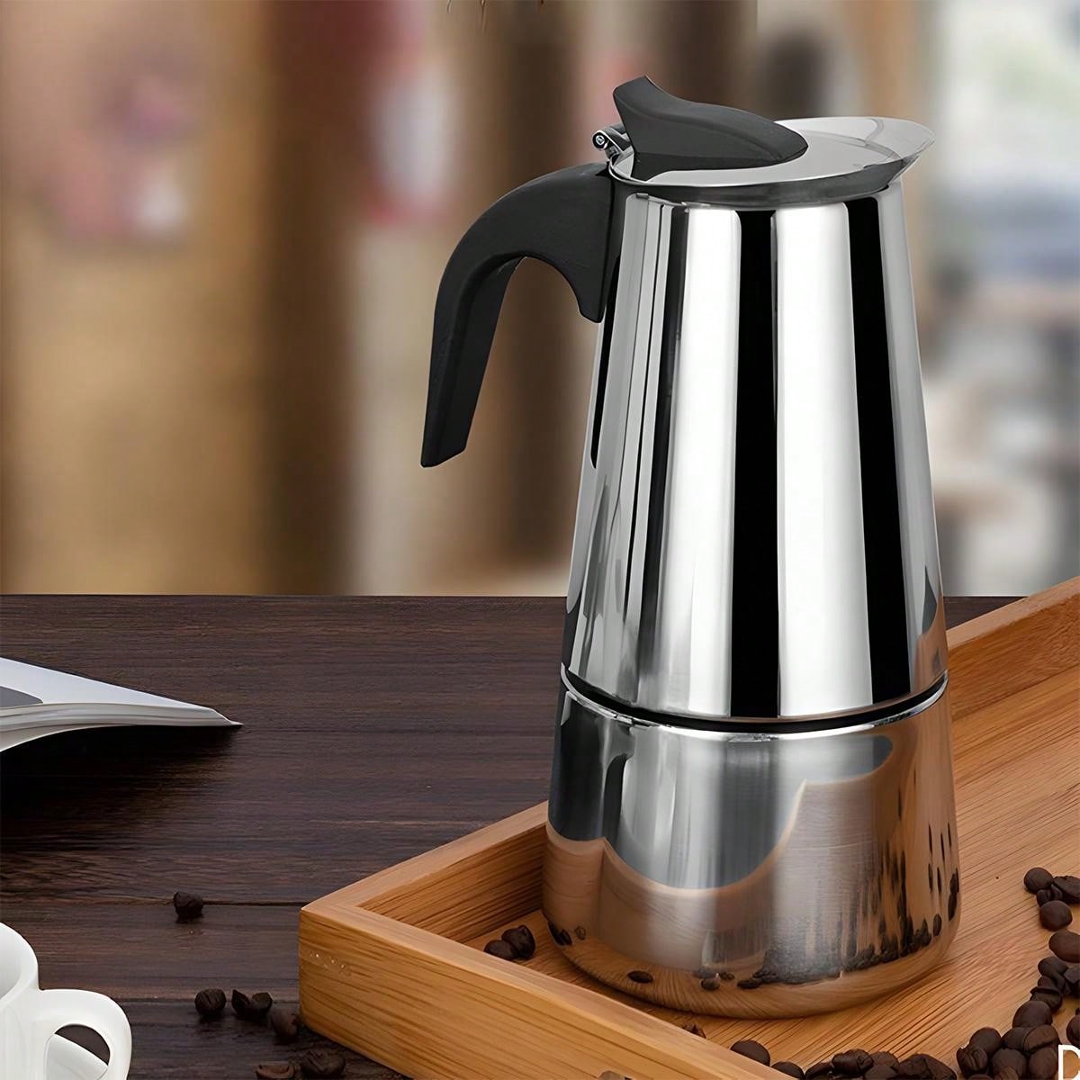 4 Cups Stainless Steel Coffee Pot Mocha Espresso Latte Percolator Stove Coffee Maker Pot