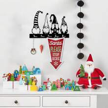 黑色聖誕主題金屬掛鉤帶有5個掛鉤,非常適合鑰匙,毛巾,牽繩和其他家居配件,適用於廚房,浴室,車庫等