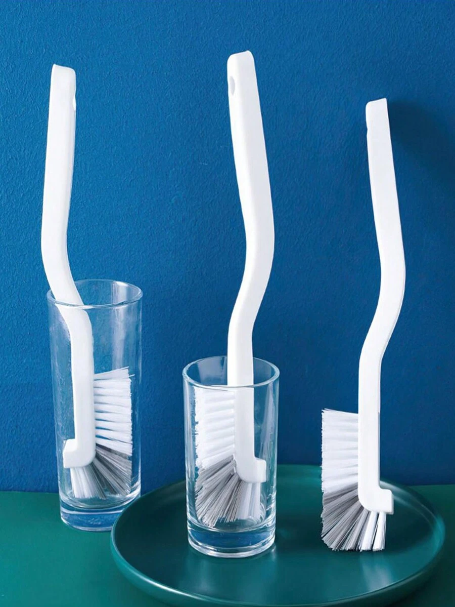 2入組廚房清潔刷洗杯刷牆壁刷打蟹專用刷長柄小刷子 - 白色 - 查看 1