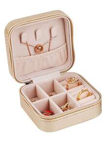 1pc Mini Travel Jewelry Storage Bag - Gold - View 4