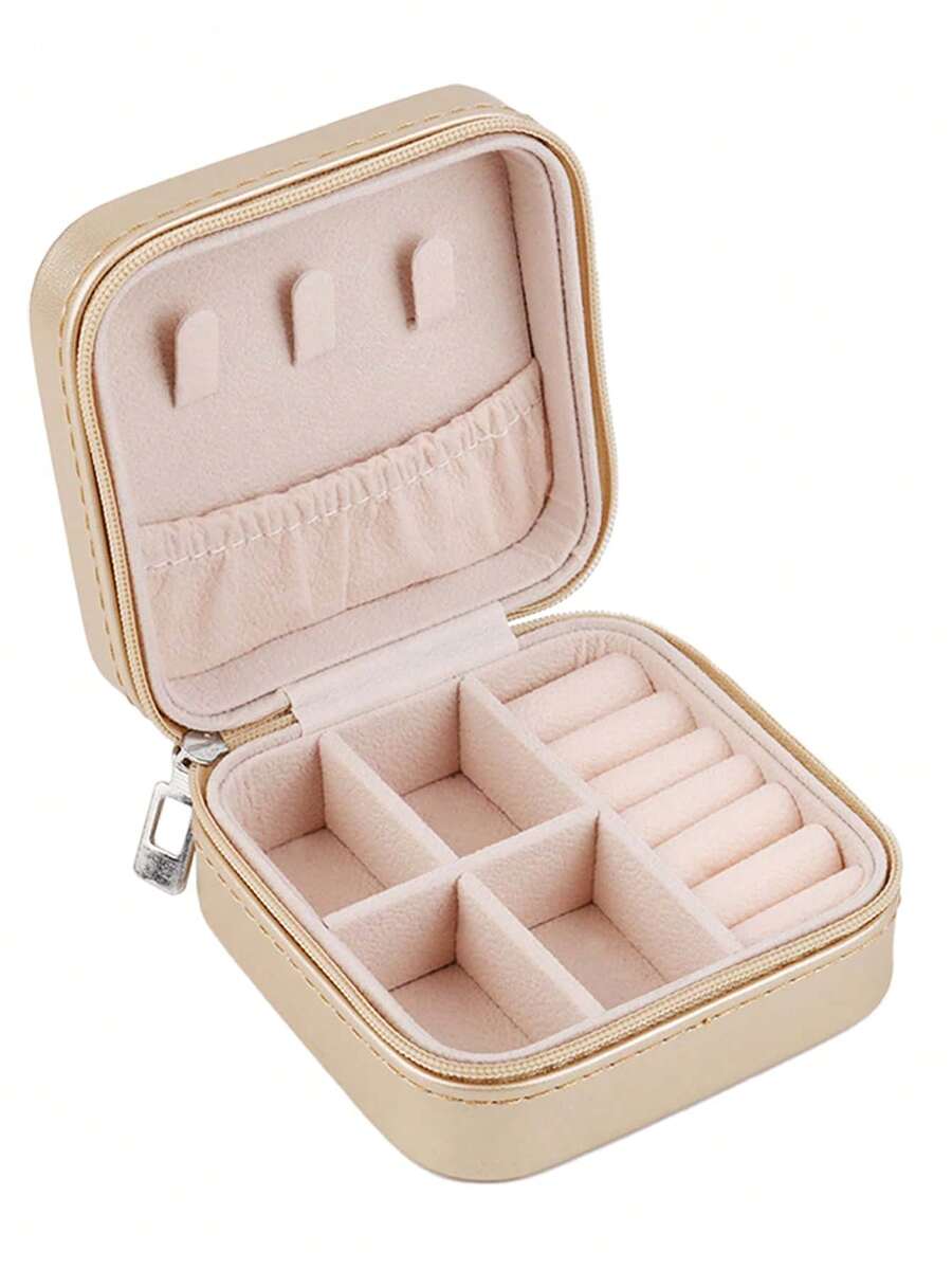 1pc Mini Travel Jewelry Storage Bag - Gold - View 1