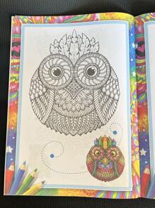 16 Pages Stress Relief Coloring Book For Kids And Adults, Creative Diy Drawing Book - Multicolor - View 4