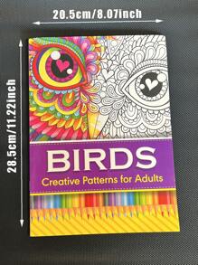 16 Pages Stress Relief Coloring Book For Kids And Adults, Creative Diy Drawing Book - Multicolor - View 3