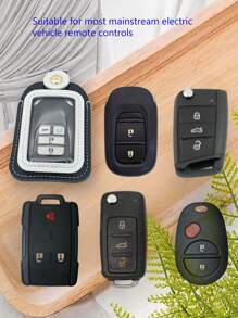 Universal Remote Key Protector Leopard Print Key Case For Car Keys Of Buick Audi  BMW Fiat - Black - View 5