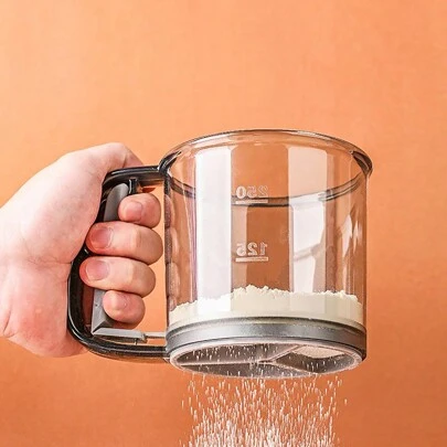 Kitchen Baking, Cake Flour Sieve, 40 Mesh Semi-Automatic Filter Sieve, Flour Sieve With Capacity Scale Home Appliances Accessories Gadgets Tools Christmas Stuff Cooking Christmas