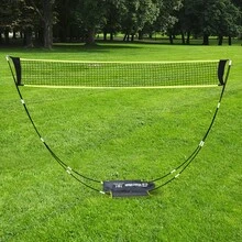 Portable Badminton Net with Stand Carry Bag, Folding Volleyball Tennis Badminton Net – Easy Setup for for Outdoor/Indoor Court, Backyard, No Tools or Stakes Required - 白色 - 查看 2