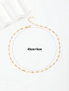 1 Miếng Thép không gỉ Thủ công Nối Vòng cổ dây  Đối với phụ nữ , Thích hợp Đối với Ngày đêm , Đang làm việc , Và Các bữa tiệc - Vàng - Xem 4