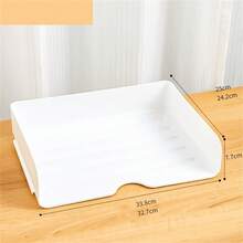 1pc Foldable Multi-layer A4 Paper Storage Box With Drawer Design, Desktop Organizer For Office And Student, Shelf For Storing Files And Stationery Supplies - White - View 3