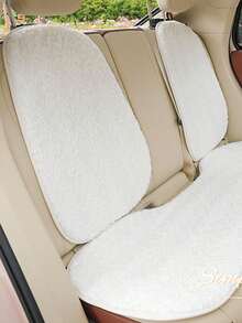 Plush White Fluffy Car Seat Cushion For Rear Seat - White - View 3