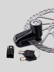 1個自行車碟盤刹車鎖,黑色鋅合金材料,快速便捷鎖定,適用於山地自行車碟形鎖和摩托車防盜鎖,騎行必備