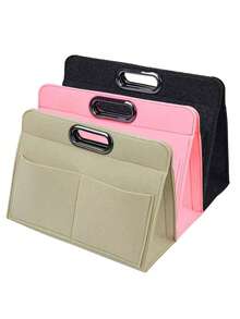 毛毛毡袋連毛毛毡插板,2023新款時尚多功能便攜式毛毛凡化妝包,適用於旅行和日常使用 - 黑色 - 查看 3