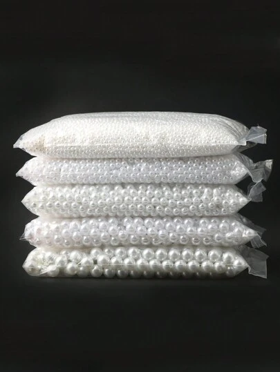 1pack 30-2000pcs Faux Pearl White ABS Loose Spacer Beads DIY Jewelry Accessory 4/6/8/10/12mm