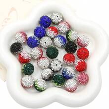 1顆鑲有鑽石粘土散珠,聖誕節手鍊項鍊耳環首飾製作必備