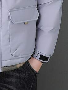 1pc Men's Outdoor Sports Leisure Thickened Coat - Blue - View 5