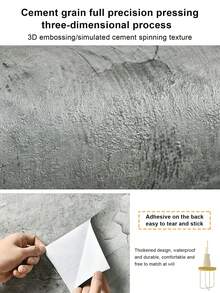 1 Cuộn 40cm*300cm Công nghiệp Phong cách Retro Vết nứt Tự dính Hình nền , Không thấm nước , Chống ẩm , Có thể giặt được Giấy dán tường Đối với Bối cảnh Tường , Màu xám Xi măng Màu xám - Màu Xám nhạt - Xem 4