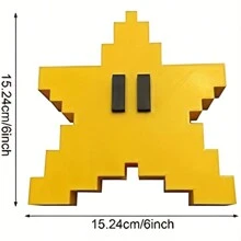 1個15*15cm馬賽克星形聖誕樹尖扣裝飾帽,有趣的星星設計,不發光,不帶燈,適用於冬季 - 黃色 - 查看 3