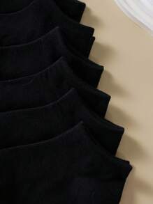 20 Pairs Children's Black Classic Casual Sports Socks, Comfortable, Breathable And Suitable For Daily And Back To School Outfits - Black - View 3