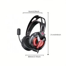 Onikuma遊戲耳機,具有靈活的降噪麥克風,新型巧妙設計的有線3d立體led燈耳機,適用於pc和筆記本電腦的遊戲玩家