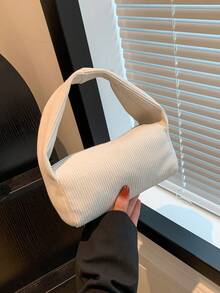 Mini Solid Color Handbag, Multipurpose Casual Tote, Bucket-Shaped Small Bag, Fashionable Square Bag, Lipstick Bag - Beige - View 8