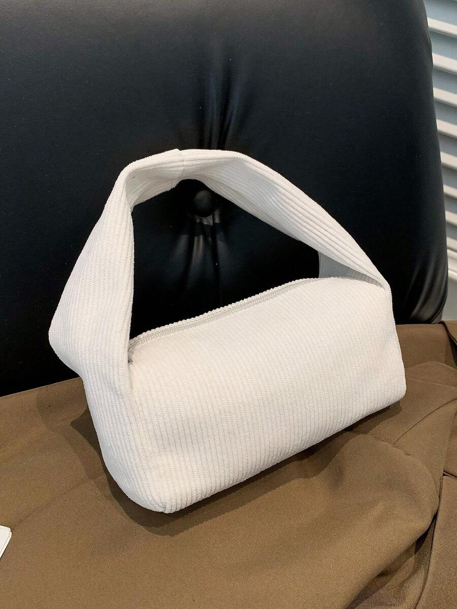 Mini Solid Color Handbag, Multipurpose Casual Tote, Bucket-Shaped Small Bag, Fashionable Square Bag, Lipstick Bag - Beige - View 1