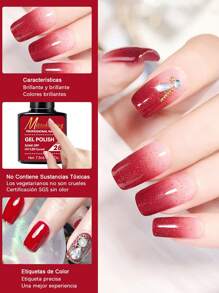 MISS CHEERING 6 Piece Nail Lacquer Set - Premium Manicure Tools, Vibrant Nail Polishes, Professional Gel Manicure, Home Gel Manicure Set, Complete Manicure Set, Includes Phototherapy Gel, Nail Polish Long Lasting Nail Glue - 霧霾藍 - 查看 5