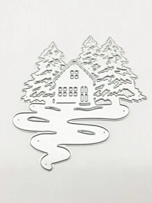 金屬手工剪貼刀模板製作diy剪貼簿卡片,森林屋飾,適合作為禮物、生日、感恩節卡片