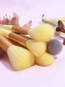 13PCS Makeup Brush Set + 1 Velvet Storage Bag + 1 Powder Puff Professional Beauty Tool Powder Brush Blush Brush Eyeshadow Brush Full Set Convenient Storage Makeup Brushes,Brush Set,Makeup Brush Kit,Make Up Brush Set,Make Up Set Complete,Makeup Brush Set,Complete Makeup Kit,Brush Kit,Brushes Makeup Set,Makeup Gift Set,Set - Yellow - View 3