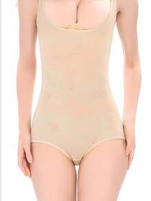 Lace Bodysuit Compression On Abdomen And Waist. Charming Design And Color For Every Occasion. - Beige - View 1