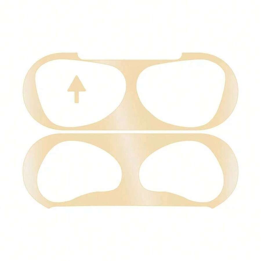 Metal Dust Guard Sticker Case Compatible With Airpods Pro 2 1 Compatible With AirPods 3 4 - Gold - View 1