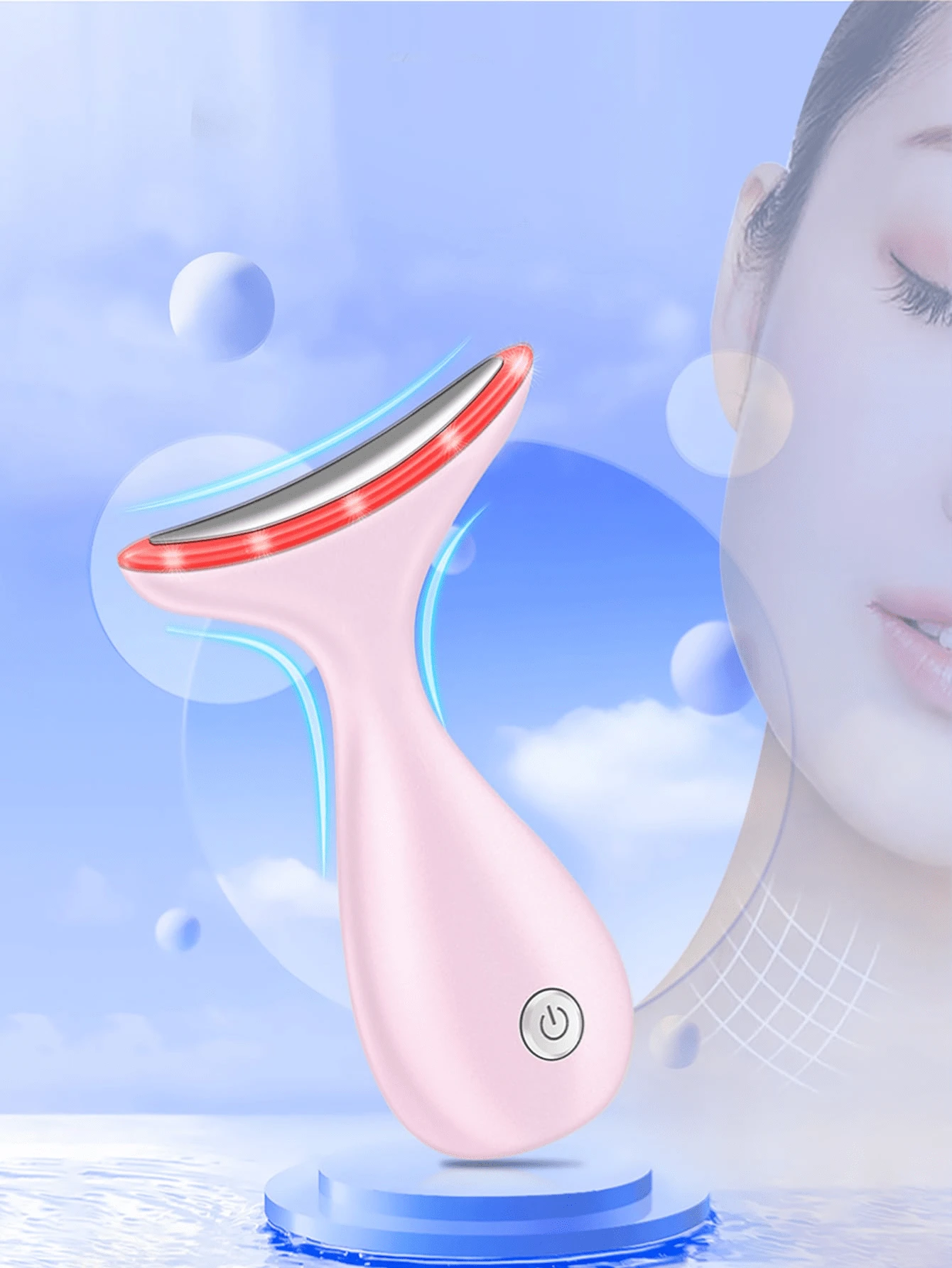 1款收緊柔軟肌膚,平滑皺紋,提拉雙下巴的工具,護膚按摩面部,頸部美容設備