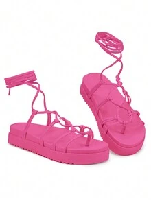 Women Flat Sandals - 粉色 - 查看 6