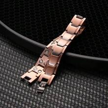 1pc Pure Copper Adjustable Link Bracelet With Double Row Magnets, Retro Style Jewelry Gift For Men - Bronze - View 5