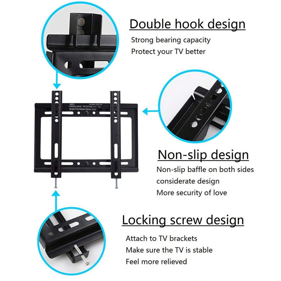 Fixed TV Wall Mount Full Motion Swivel Articulating Bracket for Most 14