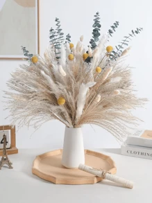 30/56 件天然干燥蒲苇和兔尾草，5 种 DIY 人造新娘花束家居装饰婚礼花艺布置中心装饰，蓬松蒲苇波西米亚家居装饰，情人节，生日毕业礼物，秋季装饰，秋季，假植物