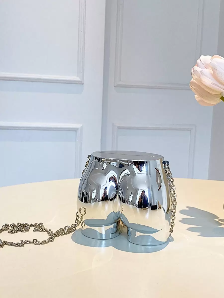 low tea 1pc Creative Ladies Chain Shoulder Bag, Suitable For Daily Use, Perfect Best Funny Novelty & Gag Gifts - Silver - View 1