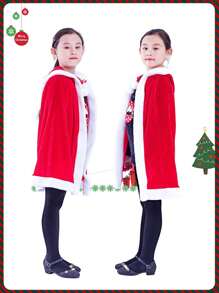 1 件聖誕斗篷紅色連帽斗篷,適合角色扮演表演成人服裝,適合聖誕老人家庭,適合男孩女孩成人