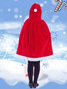 1 件聖誕斗篷紅色連帽斗篷,適合角色扮演表演成人服裝,適合聖誕老人家庭,適合男孩女孩成人